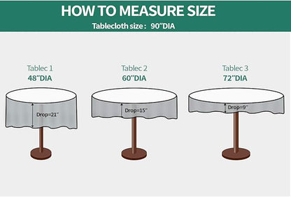 Surmente White Tablecloth for Round Tables, 90-inch Round Table Cloths for Weddings, Banquets, or Restaurants