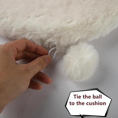 SHENGOCASE 2-Pack Cat Dog Bed Cushion, 10.6" x 17.5", Faux Rabbit Fur, for Wall Box House Crate Cage Kennel Perch, Cat Tree Pillow Pad Mat Replacement