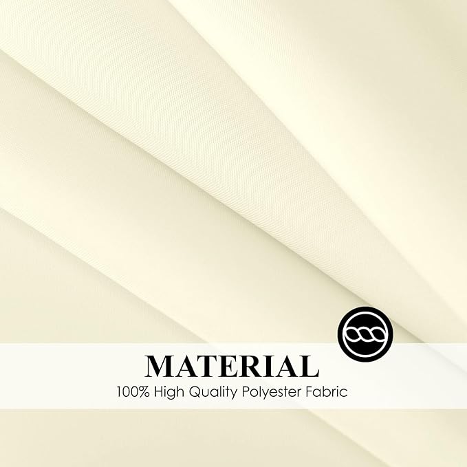 Rectangle Tablecloths 60x120 Inch 2 Pack Ivory Tablecloth for 6ft Washable Decorative Linen Polyester Table Cloths for 8ft Dining Table Banquets Buffet Parties and Wedding