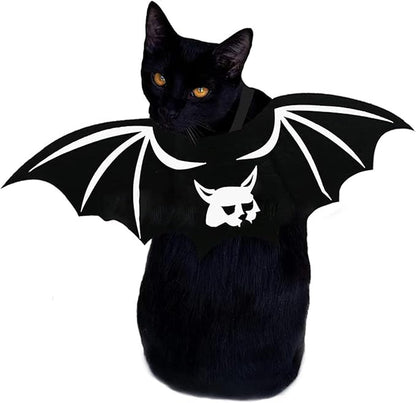 Pet Cat Bat Wings for Halloween Party Decoration, Dog Cosplay Bat Costume,Puppy and Cat Dress Up Accessories (White Ghost, Small)