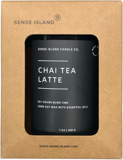 Chai Tea Latte Scented Fall Candle 100% Soy Wax 50+ Hrs Burn Time Highly Scented Aesthetic Candle Gifts for Women and Men
