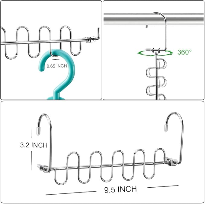 Meetu Closet Organizer - 9.5 Inch Cloth Hanger Magic Space Saving Hangers for Wardrobe Organization (Pack of 6)