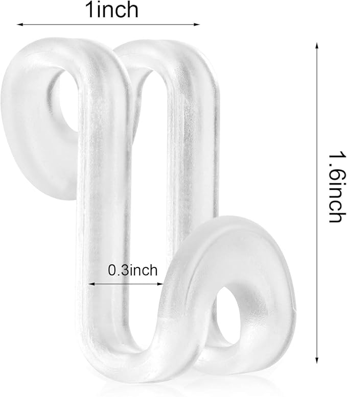 Mlici Hanger Hooks Space Saving, 60 Pack Clothes Hanger Connector Hooks, Transparent Stackable Clothes Hangers with Hooks for Closet Organizer (Clear)