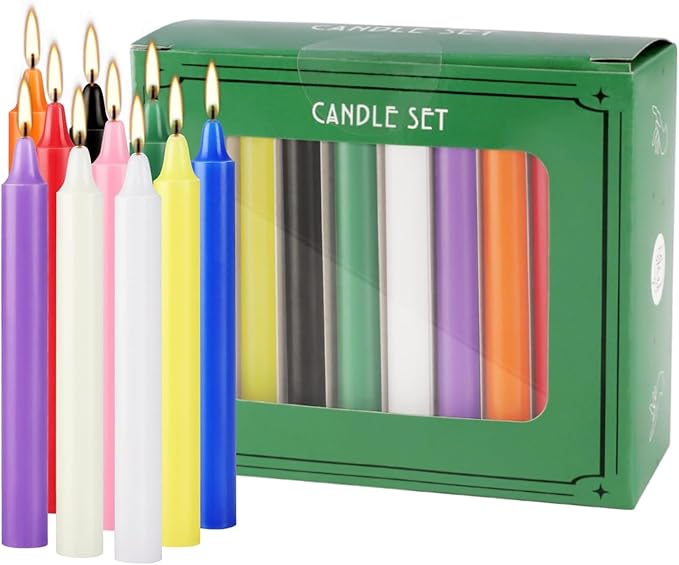 40 Pack Spell Chime Candles-4 Inch Multi-Colored Taper Candles Sticks-for Home Decor Kitchen Decor Wedding Decoration-10 Colours