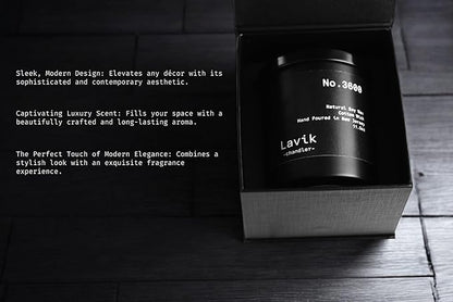Luxury 11.50oz Scented Candle with grounding Base Notes of Birch, Cedarwood, Musk, Oakmoss, and Patchouli. Natural Soy Wax, Cotton Wick, Matte Black Jar. Gift or Elegant Decor for Home & Office