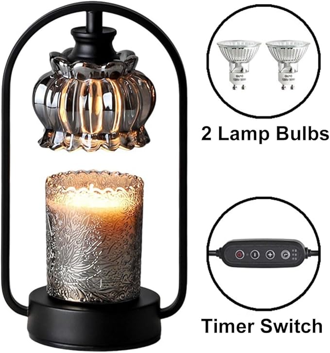 Candle Warmer Lamp, Electric Candle Warmer Light with Timer Dimmer Wax Melt Warmer for Bedroom Living Room Home Decor Birthday Christmas Gifts for Women Mom