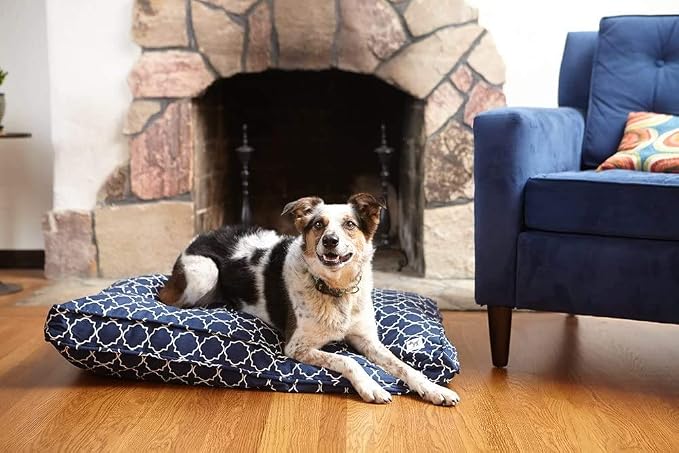 Molly Mutt Sheepy Wool Crate Mat - 100% Cotton Canvas Cover with Temperature-Regulating 100% Natural Wool-Filled Insert Dog Bed - Soft & Supportive Wool-Filled Bed - (30"x21"x2.5", Grey)