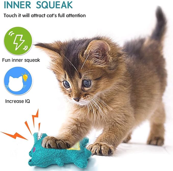 Cat Toys, Interactive Cat Toy for Indoor Cats, Soft and Durable Crinkle Sound Catnip Toys, Catnip Filled Mouse Cat Teething Chew Toy (Pack of 12) (002, Large)