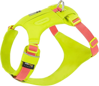 Lightweight Dog Harness, Large to Very Large Breeds, Adjustable Fit.Pet Harness with Pocket, Dog Training Harness for Outdoor Walking Running, Hiking (Lemon Yellow, XL)