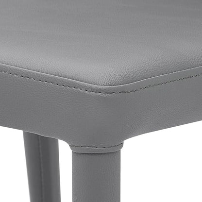 ZURI Jillian Gray Leatherette Dining Chair with Curved Back
