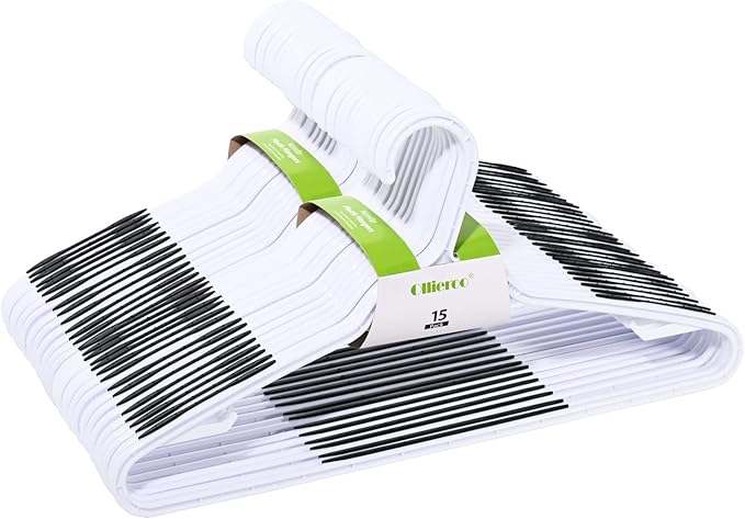 30 Pack Bendable Plastic Hangers Light-Weight Non-Slip Clothes/Suit Hangers(Black)