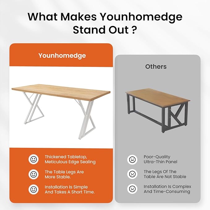 70.9Inch Office Desk, Executive Office Desk，Modern Industrial Style, Z-Shaped Table Legs, Country Black Wood Grain Top, for Home Office, Study, Conference (Natural)