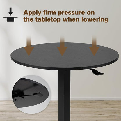 Round Cocktail Bar Table,Height-Adjustable Round Pub Table 23.8 Inches with Removable Wheel & Interchangeable Feet, Dual-Use for Kitchen, Coffee Bar, Pub,Home or Dining,Black