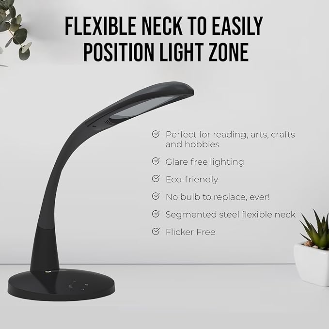 Stella Two Task Lamp, Adjustable Desk Lamp, Dimmable LED Light with Custom Color Temperature for Desk, Home Office, Bedroom, or Living Room, Modern Design for Work, Study, and Reading Needs (12W)