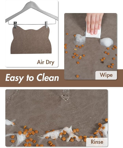 Absorbent Dog Food Mat-Dog Cat Mat for Food and Water Bowl, Quick Dry Pet Food Mat, No Stains Pet Feeding Pad, Cat Accessories Pet Supplies-Water Bowl Mat for Messy Drinkers