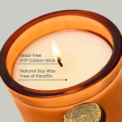 M&SENSE Natural Soy Candle | Noir Air& Neon Orange | 9.2 oz, 50H Burn Time | Luxury Scented Candle for Relaxation, Gifting, Home Décor | Ideal for Bedroom, Office, Party Ambiance