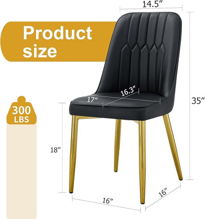 Dining Chairs Set of 8，Modern Dining Chairs, Equipped with PU Leather Backrest Cushions and Metal Legs, Suitable for Restaurants, Kitchens, and Dining Room Chairs