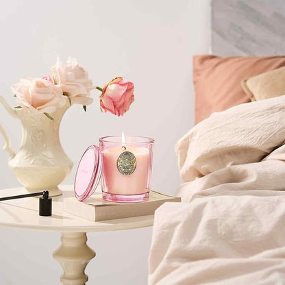 M&SENSE Natural Soy Candle | Saltwater Rose & Pink | 9.2 oz, 50H Burn Time | Luxury Scented Candle for Relaxation, Gifting, Home Décor | Ideal for Bedroom, Office, Party Ambiance
