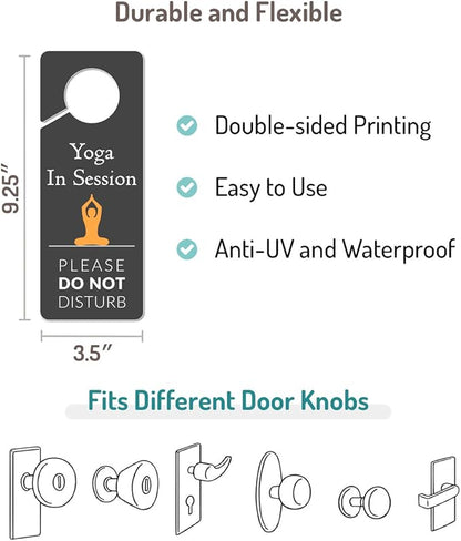 Do Not Disturb Door Hanger Sign, 2 Pack, Please Do Not Disturb Sign, Yoga In Session
