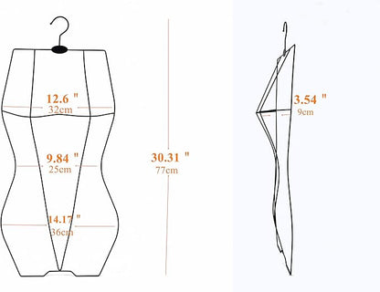 Black Full Body Shape with Chest Metal Wire Swimwear Swimsuit Hanger for Bikini Display Lingerie Hangers(10Pack，Black)