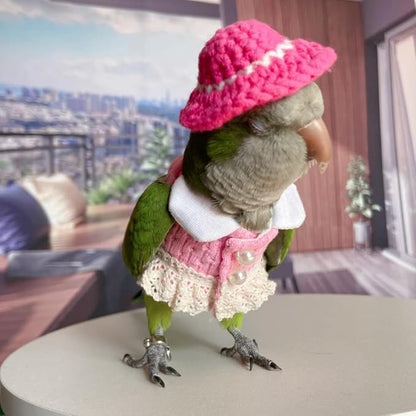 Bird Diaper Flight Suit - Pink Top Cosplay Photo Prop for Parrots, Lovebirds, Parakeets, Cockatiels & Small Animals - Crested Myna Size