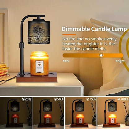 Candle Warmer Lamp with Adjustable Height Dimmable for New Home Decor Electric Candle Warmer for Jar Candles Birthday Gifts for Women Mom(Tree)