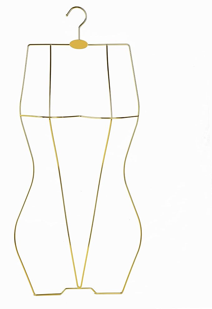 Gold Full Body Shape Metal Wire Swimwear Swimsuit Display Hangers for Dress，Bikini，Lingerie Hangers(10 Pack ，Gold)