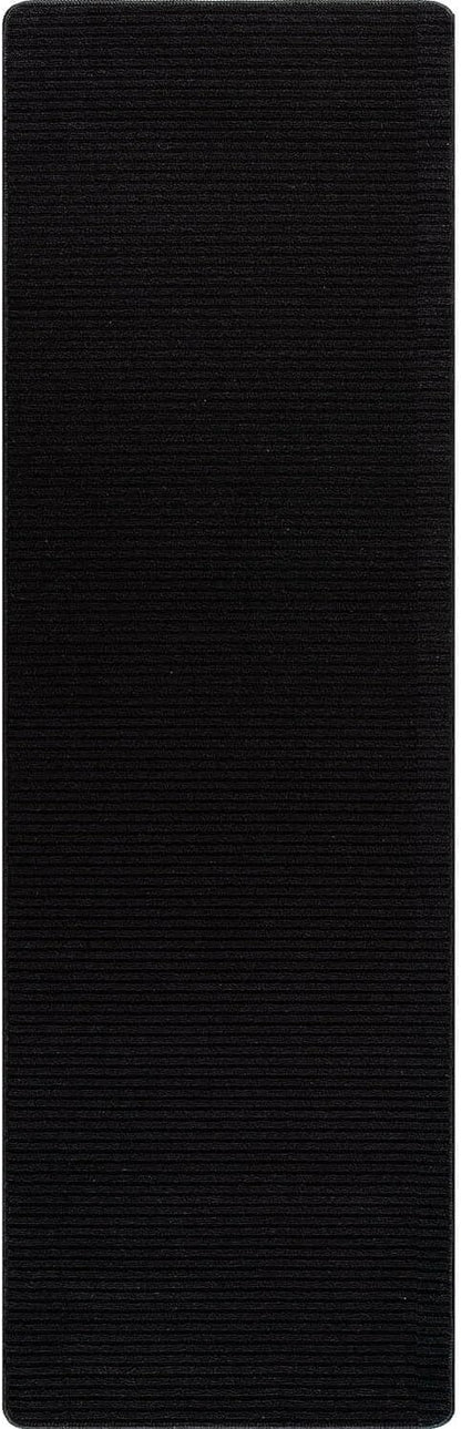 Non Slip Black Solid Rubber Back Thing Runner Rugs for Living Room 2x10 for Kitchen, Rug for Bedroom and Hallway, Stain Resistant Easy Cleaning Non Shedding Carpet Black 2 x 10