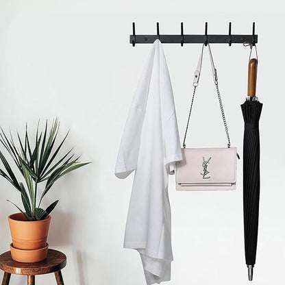 FANYITY 2 Pack Coat Rack Wall Mount, Coat Hooks for Wall, Entryway Coat Hanger Wall Mounted with 4 Double Dual Hooks for Purse Jacket Hat