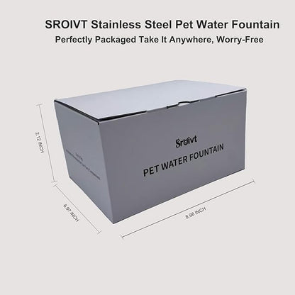 Cat Water Fountain Stainless Steel - cat Fountain - Water Fountains for Cats - pet Water Fountain - Dog Water Fountain - Stainless Steel cat Water Fountain Cordless - 88oz/2.6L,4Filters