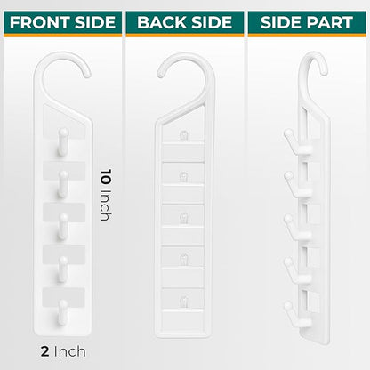 CraftyCrocodile Space Saving Hangers for Clothes - 4 in Pack, Heavy Duty Plastic, Multi Closet Space Savers for Shirts, Pants, Jeans, Sweaters - Hanger Organizer Space Saver, White