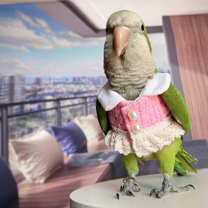 Common Hill Myna Bird Diaper Flight Suit - Pink Top Bird Clothes Cosplay Photo Prop for Parrots, Lovebirds, Parakeets, Cockatiels & Small Animals