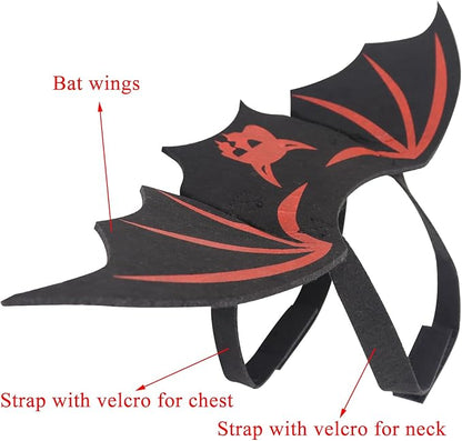 Pet Cat Bat Wings for Halloween Party Decoration, Dog Cosplay Bat Costume,Puppy and Cat Dress Up Accessories (Red Ghost, Small)