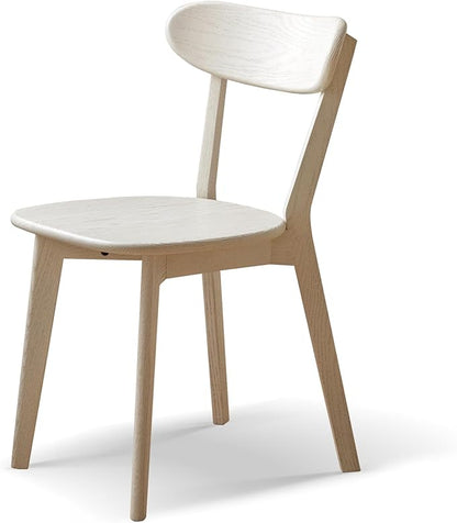 White Wood Dining Chair,FAS Grade Oak Dining Chair, Sturdy Outer Sword-Leg Design in White Finish for Dining Room,Restaurant, Cafe, and Modern Home Kitchen,Easy Assembly,400 lb Capacity