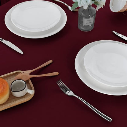 sancua 2 Pack Burgundy Tablecloth 60 x 84 Inch, Rectangle 4 Feet Table Cloth - Stain and Wrinkle Resistant Washable Polyester Table Cover for Dining Tables, Buffet Parties and Camping