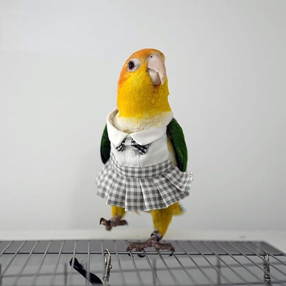 Bird Costume Bird Diaper Flight Suit Cute JK Dress Dress Skirt Clothes Cosplay Photo Prop for Parrots Macaw Cockatoo (with Diaper,L)