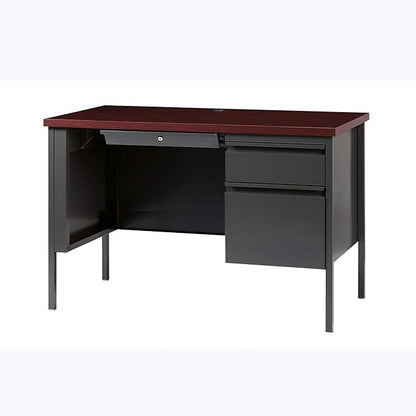 Lorell Fortress Series Mahogany Laminate Top Desk
