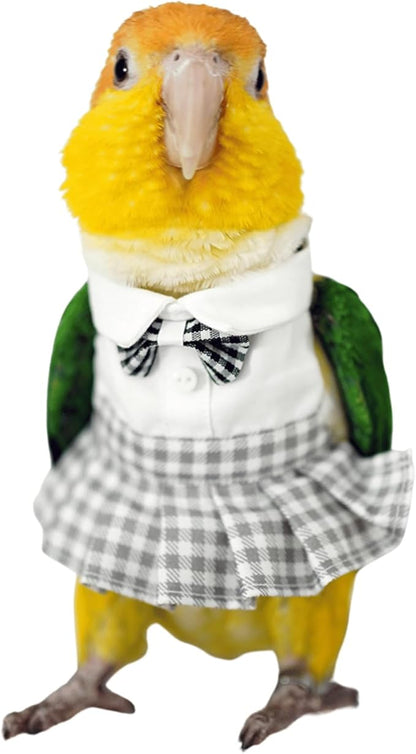 Bird Costume Bird Diaper Flight Suit Cute JK Dress Dress Skirt Clothes Cosplay Photo Prop for Parrots Macaw Cockatoo (Without Diaper,Sulphur-Crested Cockatoo)