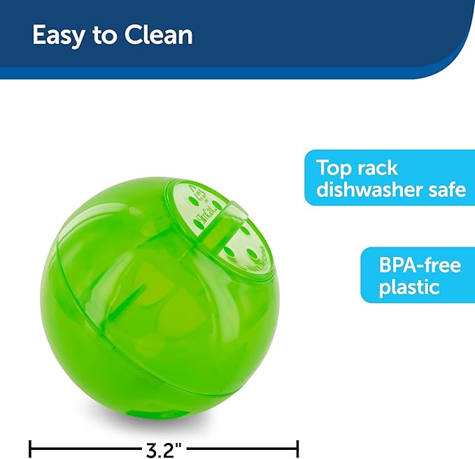 PetSafe SlimCat Interactive Feeder - Combines Play with Mealtime - Adjustable Portions - BPA-Free Plastic - Slow Feeder for Digestion - Lightweight, Dishwasher-Safe Toy - Green