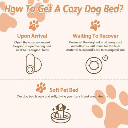 JOLLYVOGUE Calming Small Dog & Cat Bed for Indoor Cats - 20 inches Washable Donut Bed for Kittens & Puppies, Anti-Anxiety Round Fluffy Plush Pet Beds (Fits up to 15 lbs, Dark Pink)