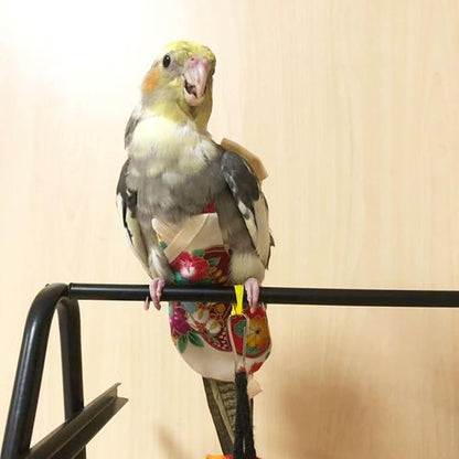Bird Flight Suits Diapers, Parrot Flight Suits Diapers for Quaker Parakeets Cockatiels Flight Suits, Parrot Clothes (Almond A,2XL)