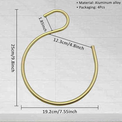 4Pcs Gold Scarf Ring Hangers,Hat Hooks for Baseball Caps,Hanger Space Belt Rack,Multi-Purpose Circle Storage Hook,for Ties,Belts,Scarves,Shawls