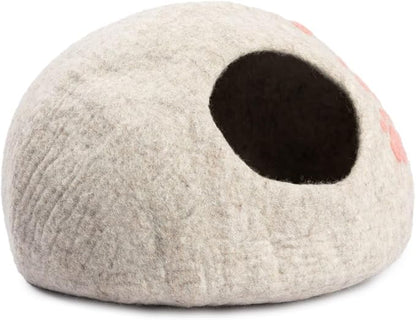 Woolygon Luxurious Eco-Friendly Merino Wool Cat Cave Bed - Foldable Hideaway Pod for Indoor Cats - Premium Felt Kitten Beds - Covered Cat House for Ultimate Cozy Comfort