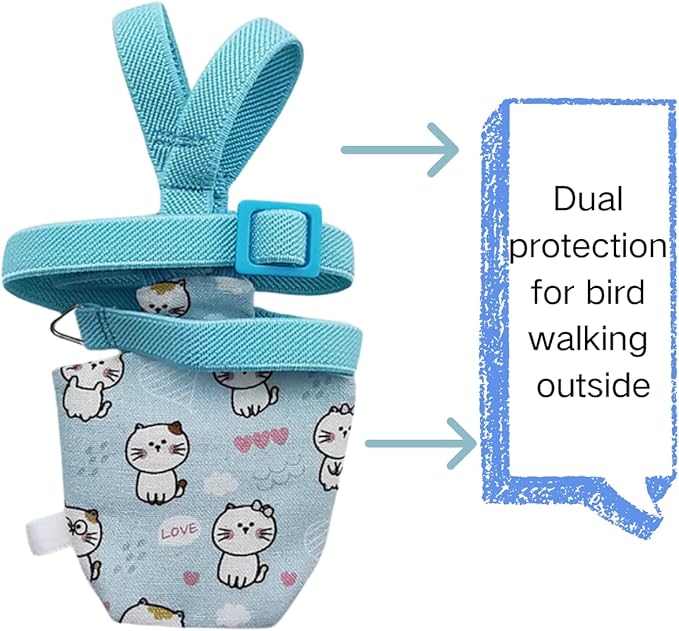Adjustable Bird Diaper Harness Flight Suit Clothes with 80 Inch Flying Leash Rope for Parrots Conure Cockatiel (Green,S)