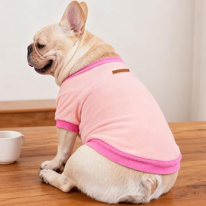 GreenJoy Classic Fleece Dog Sweater – Soft & Warm Stretchy Sweatshirt for Small Dogs & Cats, Cold-Weather Pullover for Everyday Wear (Light Pink, Large/X-Large)