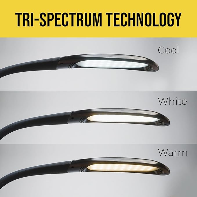 Stella Two Task Lamp, Adjustable Desk Lamp, Dimmable LED Light with Custom Color Temperature for Desk, Home Office, Bedroom, or Living Room, Modern Design for Work, Study, and Reading Needs (12W)