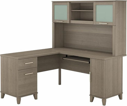 Bush Furniture File Drawer Accommodates Letter-Size documents While Box Drawer Stores Office Supplies and Utensils
