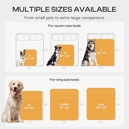 Waterproof Pet Blanket, Liquid Pee Proof Dog Blanket for Sofa Bed Couch, Reversible Sherpa Fleece Furniture Protector Cover for Small Medium Large Dogs Cats, Khaki King Size（90" x 82"）
