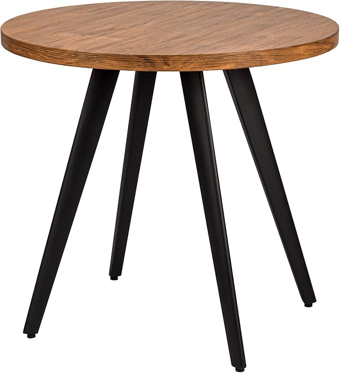 Round Dining Table, Small Dining Table for 2, 31.5" Round Table, Mid-Century Modern Kitchen Table with 1.4" Thickness Wood Grain Tabletop for or Small Space, Dining Room, Kitchen, Brown