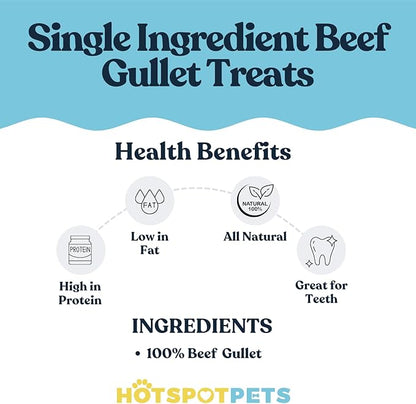 hotspot pets All-Natural Braided Beef Gullet Sticks (12 Pack) –Grass-Fed, 6'' Braided Esophagus Jerky Treats - Rich in Glucosamine & Chondroitin for Joint Health – Rawhide-Free Dog Chews